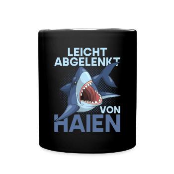 Ozean Tierliebhaber Geschenkidee Lustiges Hai - Tasse einfarbig - Schwarz - Vorne