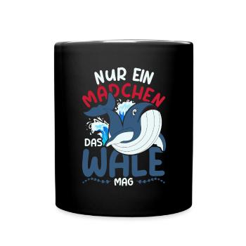 Schwertwal Ozean Killerwal Mädchen Geschenk Wal - Tasse einfarbig - Schwarz - Vorne