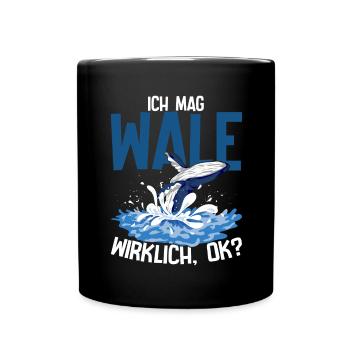 Schwertwal Ozean Tier Lustiges Geschenk Wal - Tasse einfarbig - Schwarz - Vorne