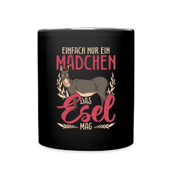 Bauernhof Tier Landwirt Mädchen Geschenk Esel - Tasse einfarbig - Schwarz - Vorne