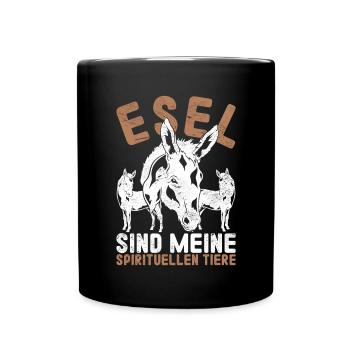 Esel sind meine spirituellen Tiere Lustiges Esel - Tasse einfarbig - Schwarz - Vorne