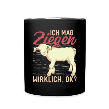Tierliebhaber Bauernhof Tier Bauer Geschenk Ziege - Tasse einfarbig - Schwarz - Vorne