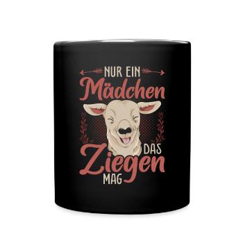 Bauernhof Tier Bäuerin Mädchen Geschenk Ziege - Tasse einfarbig - Schwarz - Vorne