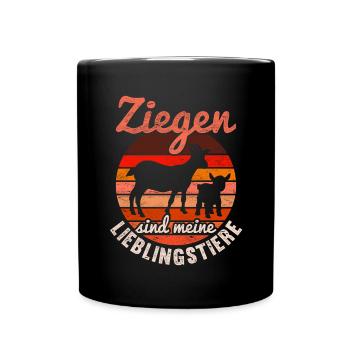 Ziegen sind meine Lieblingstiere Bauer Retro Ziege - Tasse einfarbig - Schwarz - Vorne