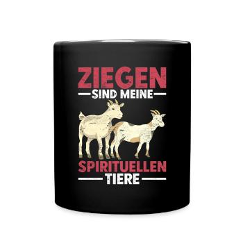 Ziegen sind meine spirituellen Tiere Bauer Ziege - Tasse einfarbig - Schwarz - Vorne