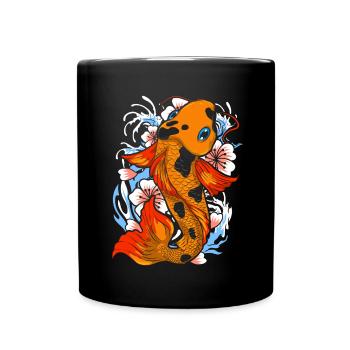 Koi Karpfen - Tasse einfarbig - Schwarz - Vorne