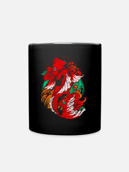 Koi Karpfen - Tasse einfarbig - Schwarz