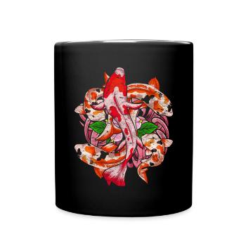 Nishikigoi Koi Fischzucht Geschenk Koi Karpfen - Tasse einfarbig - Schwarz - Vorne