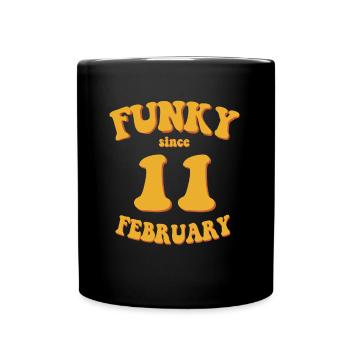 Funky Birthday: Février 2011 - Flower Power - Mug uni - noir - Devant