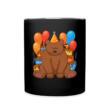 Brown Bear Forest Animal Birthday Party Gift Bear - Full Colour Mug - black - Front
