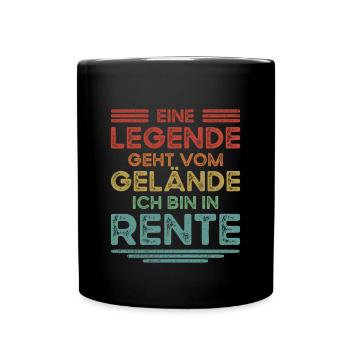 Verabschiedung Rente Renteneintritt Retro Rentner - Tasse einfarbig - Schwarz - Vorne