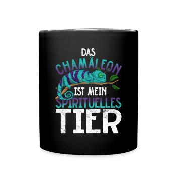 Chamäleons sind mein spirituelles Tier Chamäleon - Tasse einfarbig - Schwarz - Vorne
