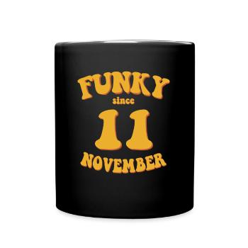 Funky Anniversaire: Novembre 2011 - Flower Power - Mug uni - noir - Devant