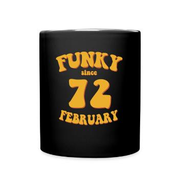 Funky Birthday: Février 1972 - Flower Power - Mug uni - noir - Devant