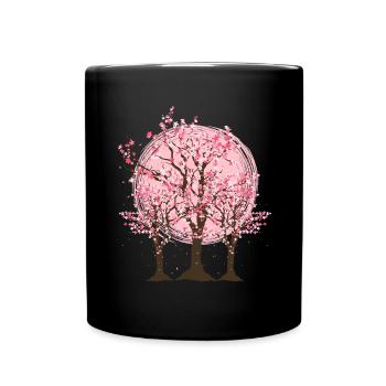 Japanese Cherry Blossom Tree Gift Japan Sakura - Full Colour Mug - black - Front