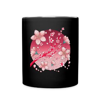 Culture japonaise Sakura Cadeau Fleurs de cerisier - Mug uni - noir - Devant