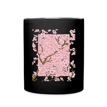 Japanese Cherry Blossom Gift Japan Sakura - Full Colour Mug - black - Front