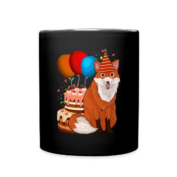 Wald Tier Natur Geburtstags Party Geschenk Fuchs - Tasse einfarbig - Schwarz - Vorne