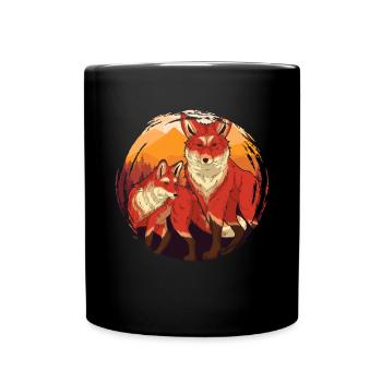 Fuchs - Tasse einfarbig - Schwarz - Vorne