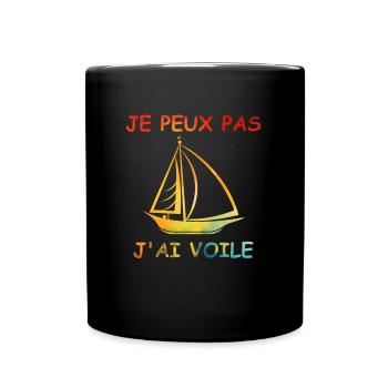 Je peux pas j'ai voile - Mug uni - noir - Devant