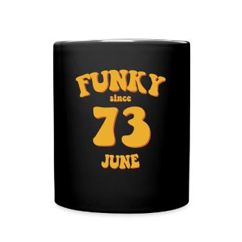 Funky Birthday: Juin 1973 - Flower Power - Mug uni - noir - Devant