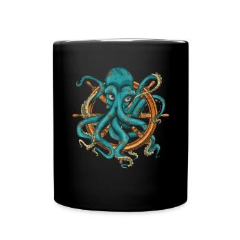 Oktopus Meeresbewohner Ozean Tier Geschenk Kraken - Tasse einfarbig - Schwarz - Vorne