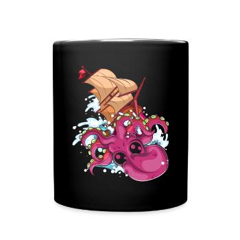 Kraken Ocean Animal Ship Idée cadeau Octopus - Mug uni - noir - Devant