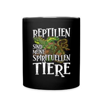 Reptilien sind meine spirituellen Tiere Reptil - Tasse einfarbig - Schwarz - Vorne