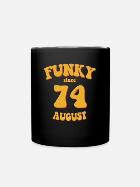 Funky Birthday: Août 1974 - Flower Power - Mug uni - noir