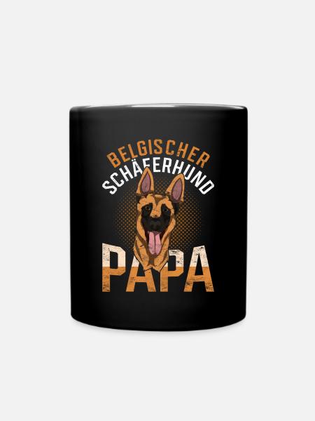 Belgischer Schäferhund Papa Vatertag Hund Malinois - Tasse einfarbig - Schwarz