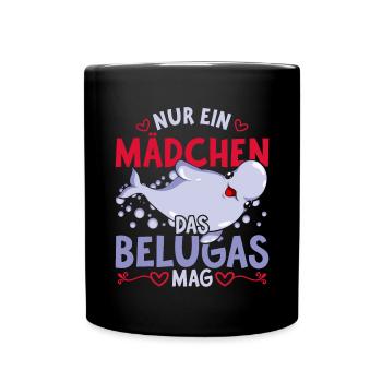 Beluga Ozean Tier Mädchen Geschenk Beluga Wal - Tasse einfarbig - Schwarz - Vorne