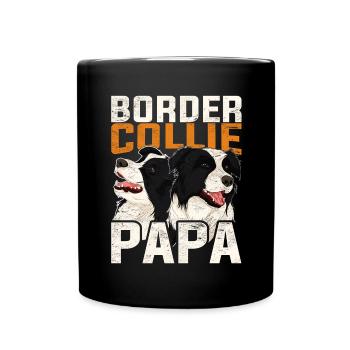 Border Collie Papa Vatertag Geschenk Border Collie - Tasse einfarbig - Schwarz - Vorne