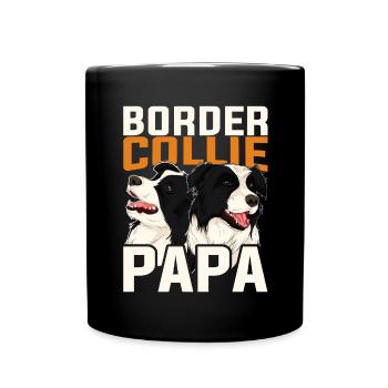 Haustier Hund Papa Vatertag Geschenk Border Collie - Tasse einfarbig - Schwarz - Vorne