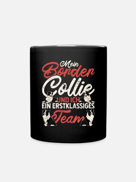 Mein Border Collie und ich Lustiges Border Collie - Tasse einfarbig - Schwarz