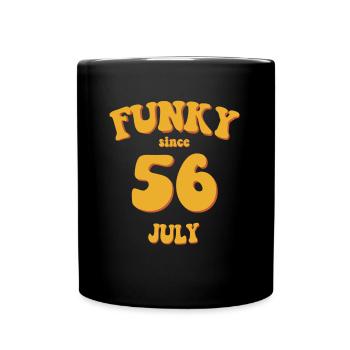 Funky Birthday: Juillet 1956 - Flower Power - Mug uni - noir - Devant