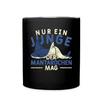 Nur ein Junge der Mantarochen mag Mantarochen - Tasse einfarbig - Schwarz - Vorne