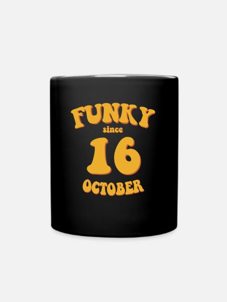 Funky Anniversaire: Octobre 2016 - Flower Power - Mug uni - noir