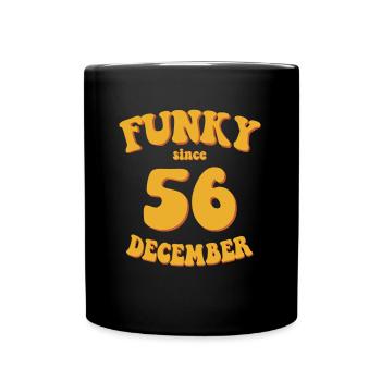 Funky Birthday: Décembre 1956 - Flower Power - Mug uni - noir - Devant