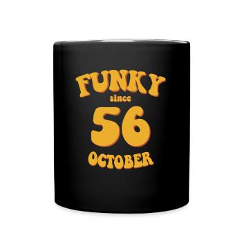 Funky Anniversaire: Octobre 1956 - Flower Power - Mug uni - noir - Devant