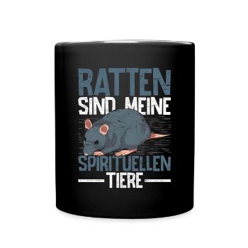Ratten sind meine spirituellen Tiere Ratte - Tasse einfarbig - Schwarz - Vorne