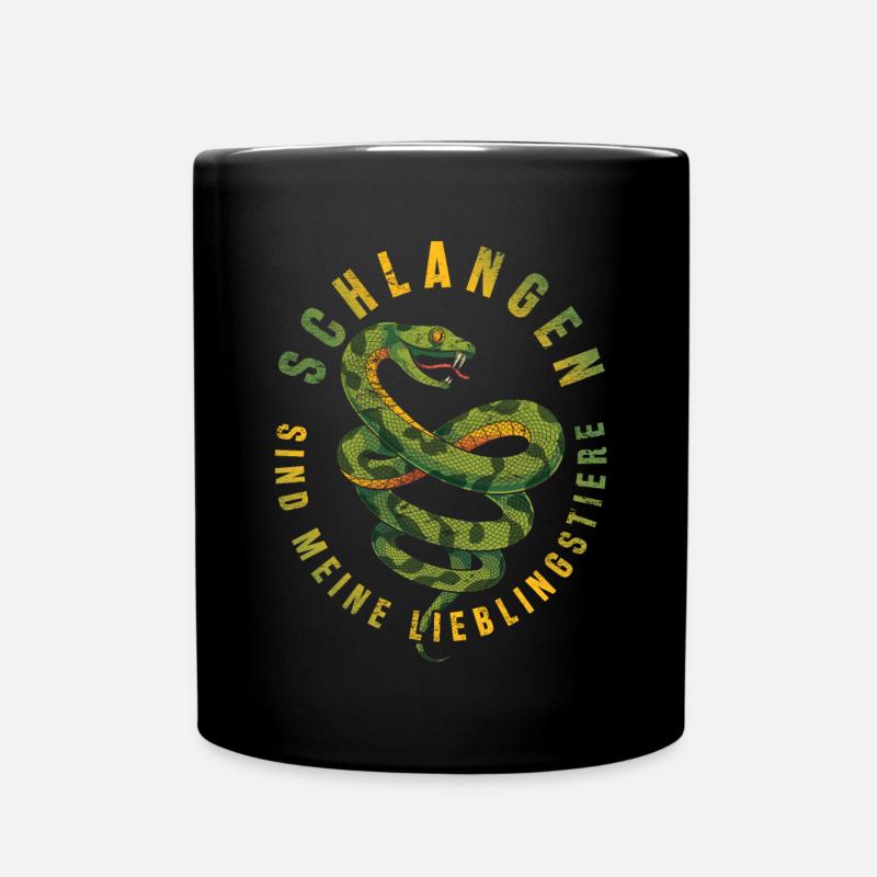 Tier Schlangen sind meine Lieblingstiere Schlange - Tasse einfarbig - Schwarz