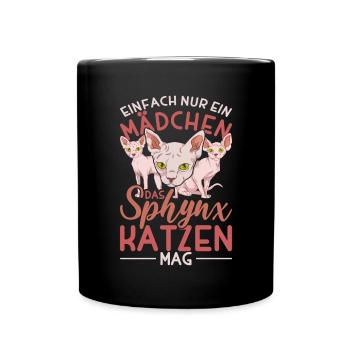 Okkultismus Katze Mädchen Geschenk Sphynx Katze - Tasse einfarbig - Schwarz - Vorne
