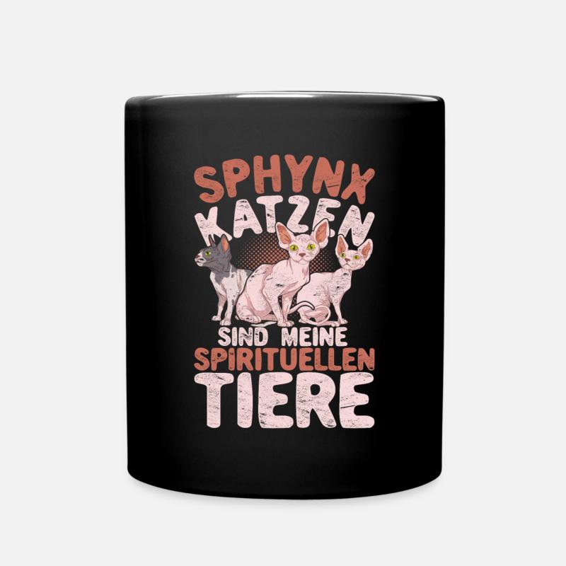 Sphynx Katzen sind meine spirituellen Tiere Katze - Tasse einfarbig - Schwarz