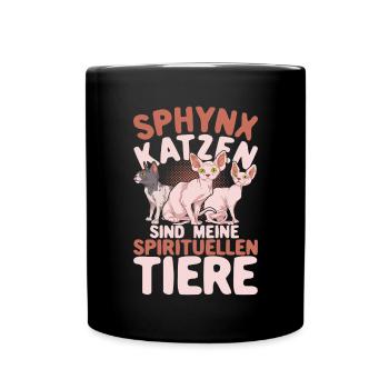 Okkultismus Katze Lustiges Geschenk Sphynx Katze - Tasse einfarbig - Schwarz - Vorne