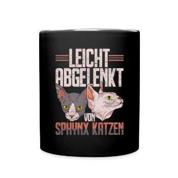 Nacktkatze Leicht abgelenkt von Sphynx Katzen - Tasse einfarbig - Schwarz - Vorne