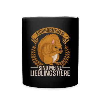 Eichhörnchen sind meine Lieblingstiere Wald Tier - Tasse einfarbig - Schwarz - Vorne