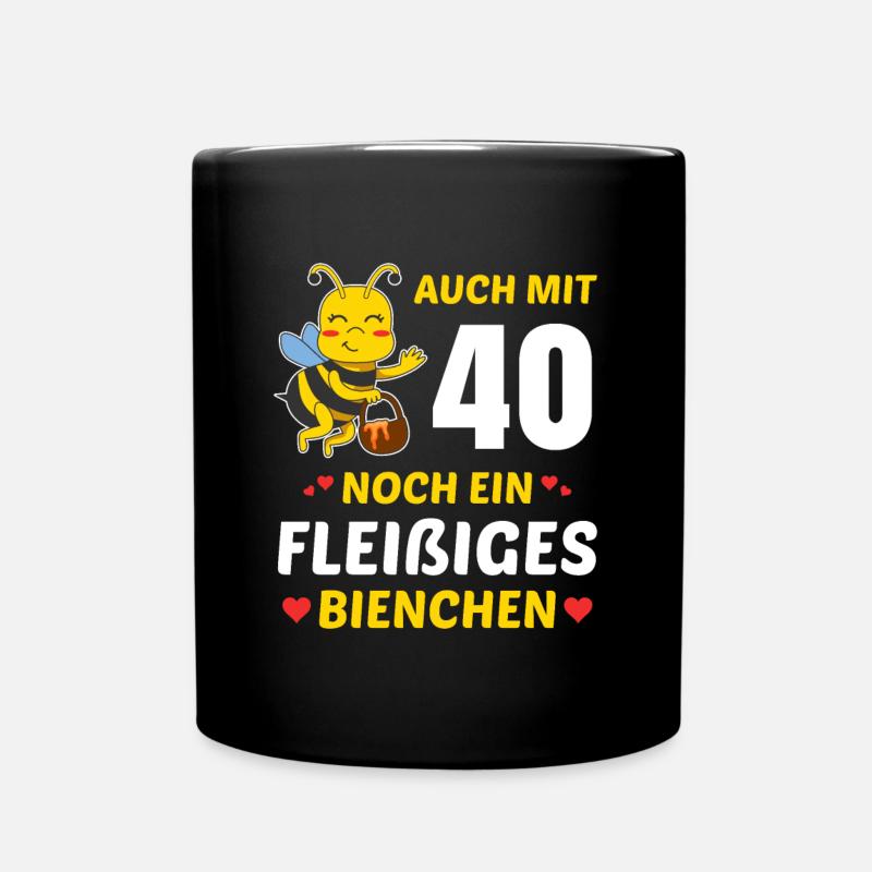 Imker 40. Geburtstag Bienen Fleißiges Bienchen - Tasse einfarbig - Schwarz
