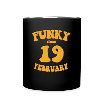 Funky Anniversaire: Février 2019 - Flower Power - Mug uni - noir - Devant