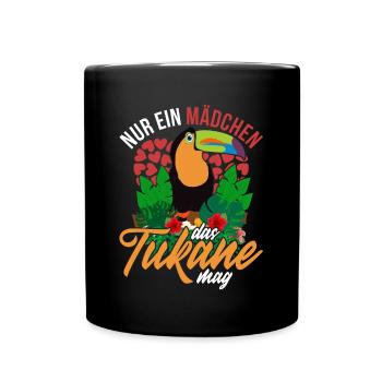 Tropischer Vogel Mädchen Geschenk Exotisches Tukan - Tasse einfarbig - Schwarz - Vorne