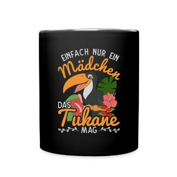 Exotischer Vogel Mädchen Geschenk Tropisches Tukan - Tasse einfarbig - Schwarz - Vorne